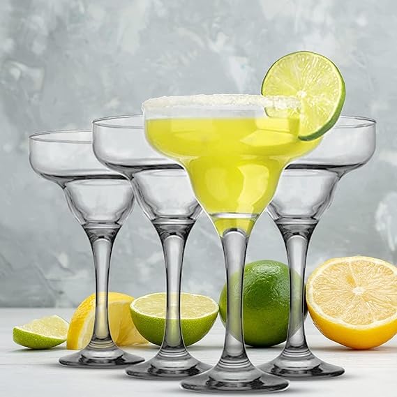 ROSEFINCH Margarita Glasses Set of 4Crystal Clear Margarita Glass Cosmopolitan Glassware for Margaritas Frozen Drinks Pina Coladas and Cocktails Margarita Cups 190ml - Image 1