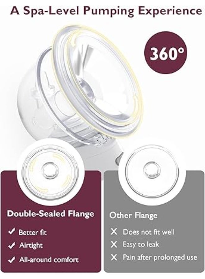 Momcozy S12 Pro Hands-Free Breast Pump Wearable, Double Wireless Pump with Comfortable Double-Sealed Flange, 3 Modes & 9 Levels Electric Pump Portable, Smart Display, 24mm, 2 Pack - Image 4