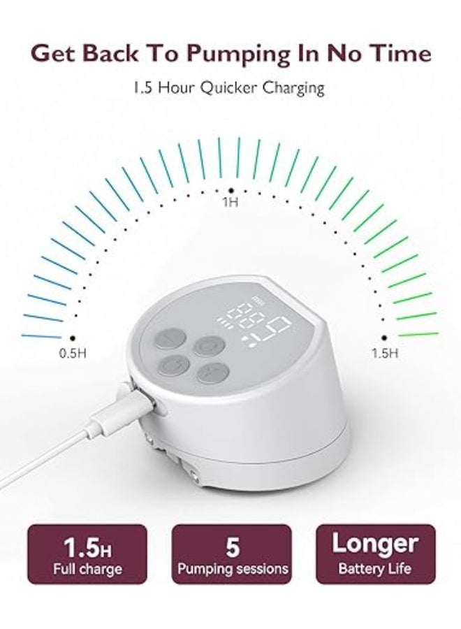 Momcozy S12 Pro Hands-Free Breast Pump Wearable, Double Wireless Pump with Comfortable Double-Sealed Flange, 3 Modes & 9 Levels Electric Pump Portable, Smart Display, 24mm, 2 Pack - Image 5