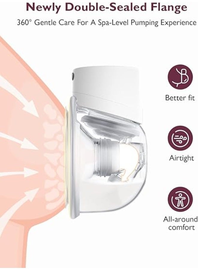 Momcozy S12 Pro Hands-Free Breast Pump Wearable, Double Wireless Pump with Comfortable Double-Sealed Flange, 3 Modes & 9 Levels Electric Pump Portable, Smart Display, 24mm, 2 Pack - Image 3