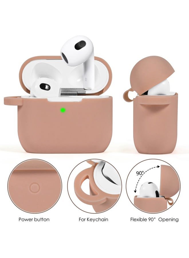 VISOOM Case for Airpods 3 Pink Airpods 3rd Cases 2021 Silicone for iPod 3 Earbuds Case Cover Women Wireless Charging Case with Accessories Girl Bling Keychain for Apple Ear Buds 3rd Generation - Image 3