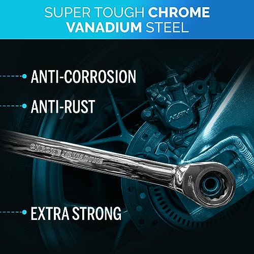 TOOLGUARDS Ratcheting Wrench Set 26pcs - Metric and Standard - With Rack Organizer - Wrenches - Combination Ratchet Wrench Set - 100% Lifetime Satisfaction Guarantee - Image 4