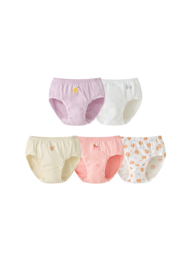 Labi Baby Kids Cotton Girls' Briefs Triangle Underwear Mid-large Children Basic Shorts 5-pack Uniform Color 100 - Image 2