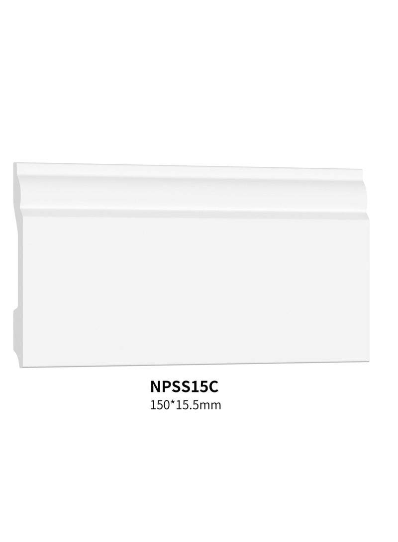 عالم نسيل نعلات من مادة البوليسترين PS Skirting Board - مقاس 15*1.5*240 سم - كرتون - Image 1