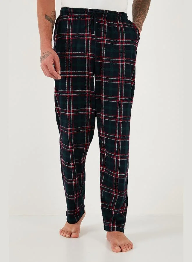 بوراتي بنطلون بيجامة رجالي قطن بخصر عادي وقصة مستقيمة بجيوب