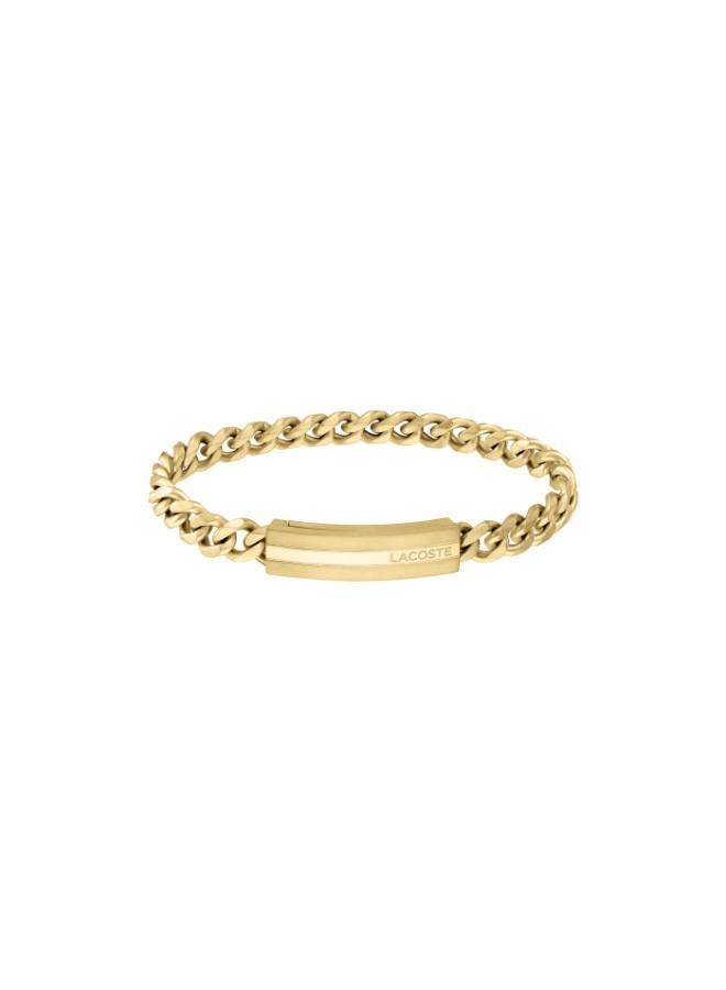 LACOSTE Adventurer Collection Chain Bracelet For Men In Yellow Gold With An Engraved Plaque - 2040092 - Image 1