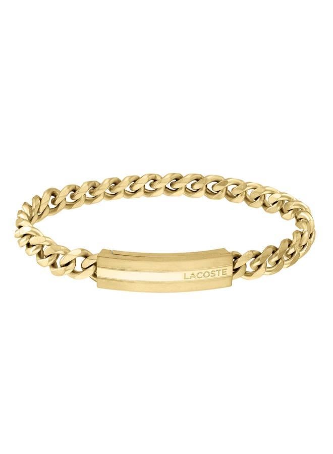 LACOSTE Adventurer Collection Chain Bracelet For Men In Yellow Gold With An Engraved Plaque - 2040092 - Image 3