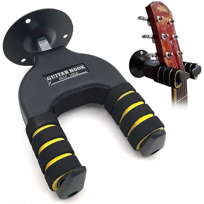 NEX حامل حائط أوتوماتيكي معدني قوي GH-M Premium للجيتارات والبيس واليوكليلي. - Image 1