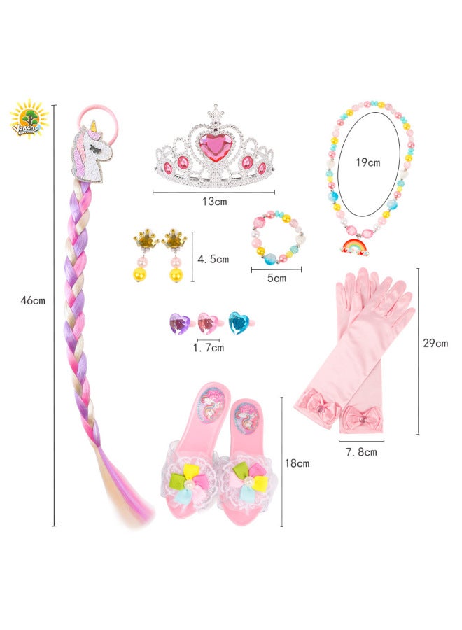 Children's Pettiskirt Sequined Back Decoration Colorful Butterfly Wings Toy Princess Yarn Skirt Magic Stick Props Suit Cross-border-Color:SP10-9 Mermaid Wings Suit  - Image 4