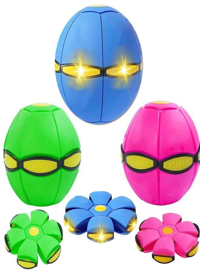 FlidRunest 3-Piece Flying Saucer Dog Toy Set, Interactive LED Dog Disc Toy - Image 1