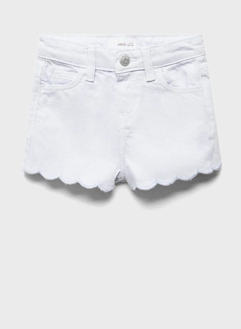 مانجو Kids Wavy Hem Shorts