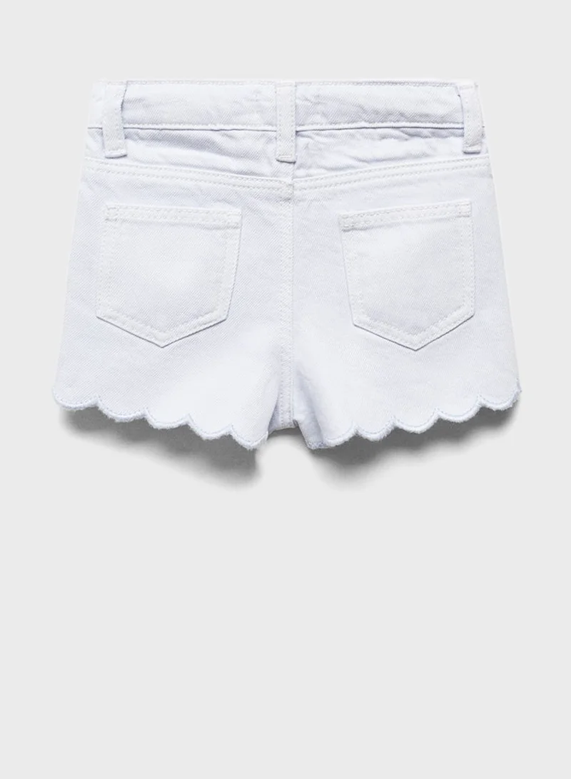 مانجو Kids Wavy Hem Shorts