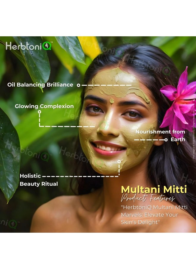 Herbtoniq - Face Pack Powders Neem And Multani Mitti Powder (Fuller’S Earth) For Diy Face Mask, Scrubs, Ubtan, Face Washes, Hair Pack | Depigmentation, Reduce Dark Spot And Nurtures Glowing Skin | Unisex | Combo Of 2 Products (Total 300 Grams) - Image 1
