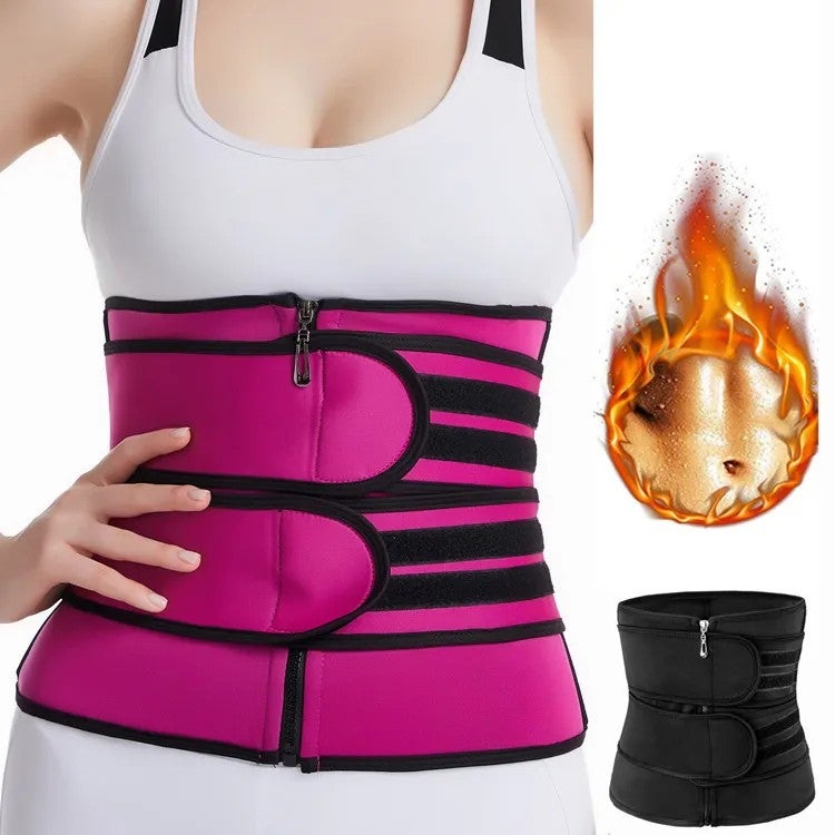 Bluejw Sports Neoprene Waist Trimmer for Women, Double Layer Compression Sweat Belt, Tummy Control & Back Support - Image 2