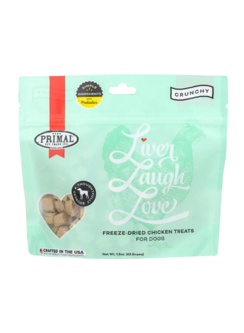 Primal Pet Foods Liver Laugh Love Simply Chicken Freeze And Dried Treat For Dog 43g - Image 1