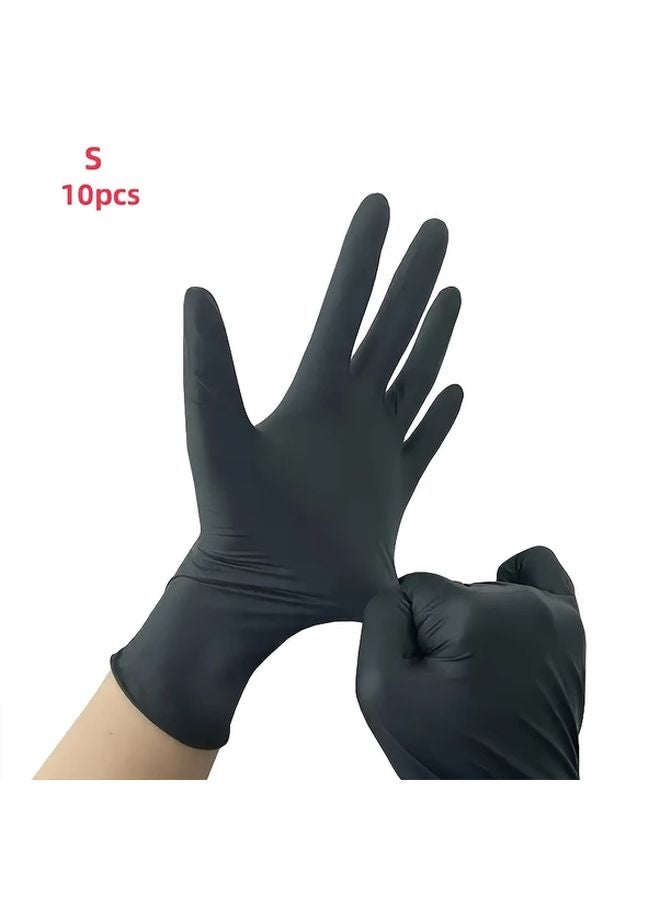 Black Disposable Nitrile Gloves Size S Durable Comfortable for Kitchen Salon Cleaning - Image 1