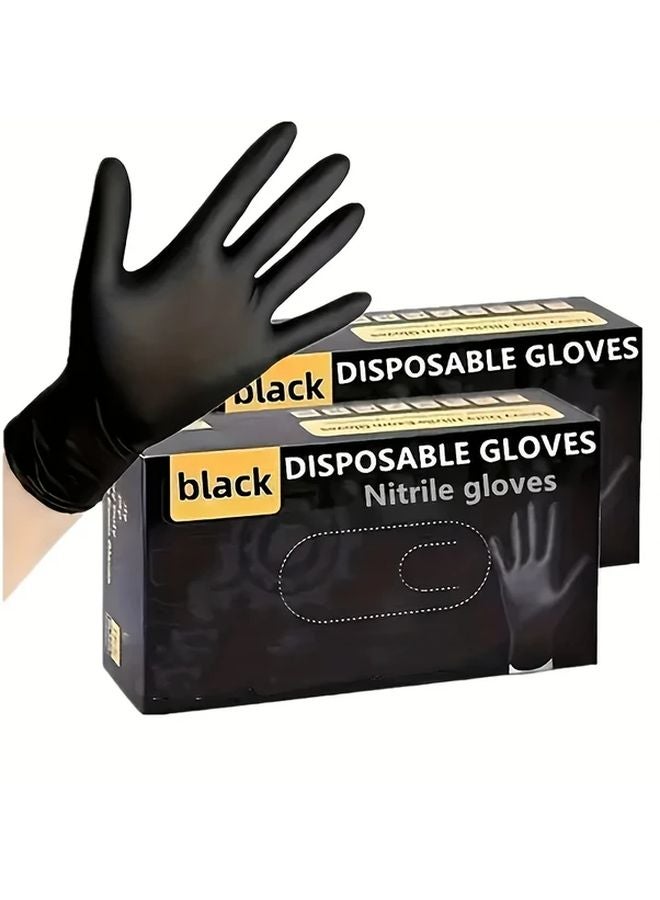 Black Disposable Nitrile Gloves Size S Durable Comfortable for Kitchen Salon Cleaning - Image 2