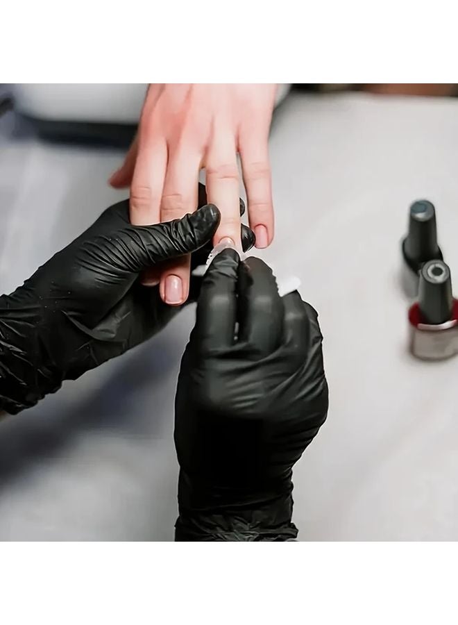 Black Disposable Nitrile Gloves Size S Durable Comfortable for Kitchen Salon Cleaning - Image 3