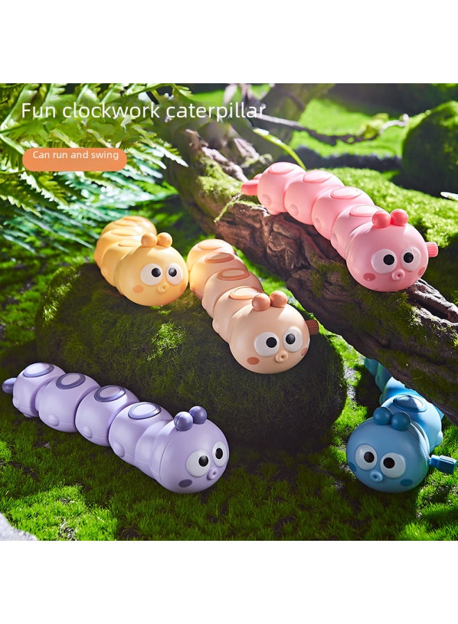 Baby Clockwork Caterpillar Swing Toy Winding Cartoon Clownfish Baby Puzzle TikTok Net Red Toy-Color:8881-1 Caterpillar ]  - Image 4