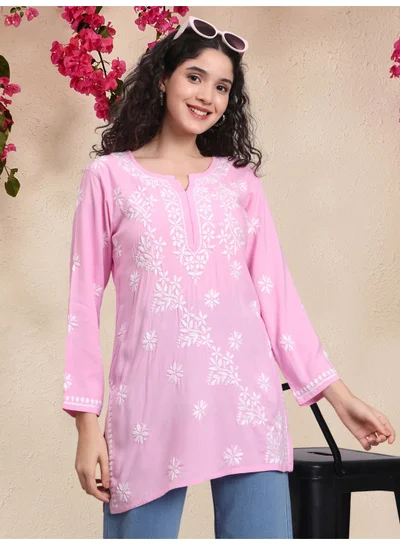 Alaya Women Chikankari Hand Embroidered Rayon Kurti -AL4071
