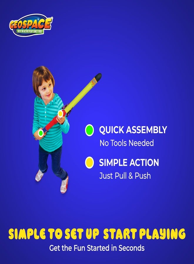 Geospace Hand Held Pump Rocket Medium Size Set - 30" Long Single Launcher & Rockets for Outdoor or Indoor Safe Play for Kids (Single Pump Rocket Jr.) - Image 5