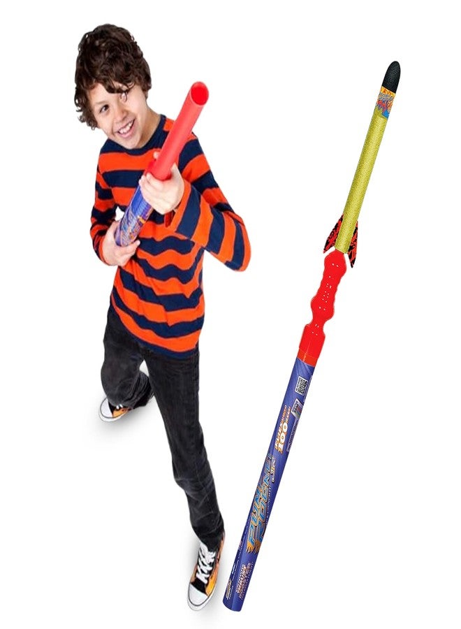 Geospace Hand Held Pump Rocket Medium Size Set - 30" Long Single Launcher & Rockets for Outdoor or Indoor Safe Play for Kids (Single Pump Rocket Jr.) - Image 1