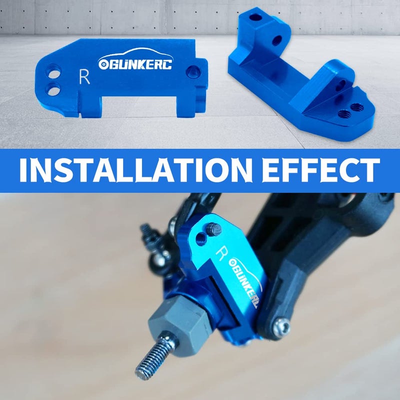 OGUNKE RC Aluminum Alloy 2WD Front Caster Block & Steering Blocks (Blue) - Image 3