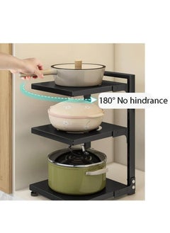 TYCOM Pots and Pans Organizer for Cabinet,Kitchen Organizer and Storage Rack,Space Saving Stand with Adjustable Dividers,5 Layer Double Sided With Panel Black.  - Image 4