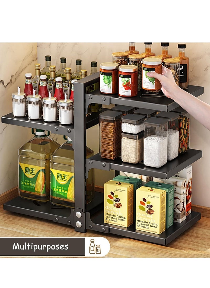 TYCOM - Pots and Pans Organizer for Cabinet,Kitchen Organizer and Storage Rack,Space Saving Stand with Adjustable Dividers,5 Layer Double Sided With Panel Black. - Image 1