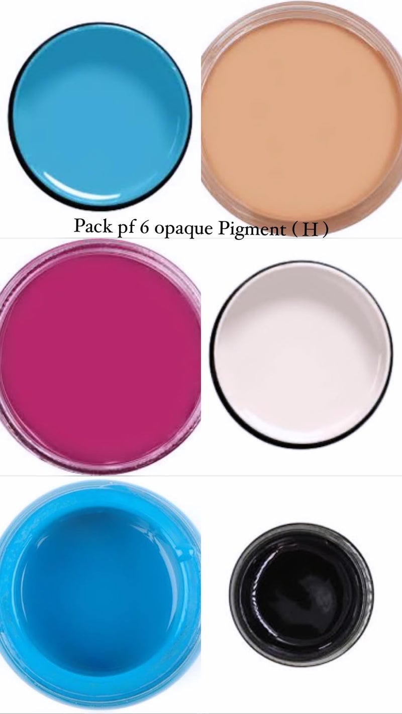 IRIKA Opaque Paste Pigment Resin Art Pigment Set - 6 Colors, 20g Each (Sand Stone, Black, White, Ocean Blue, Pale Blue, Pink) - Image 2