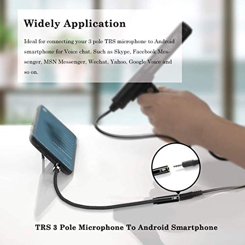 DUKABEL DC4 3.5mm TRS to TRRS Adapter Cable, Microphone Audio Adapter, TRS Female to TRRS Male Converter for Smartphone, PS4, Tablet, Laptop - Image 5