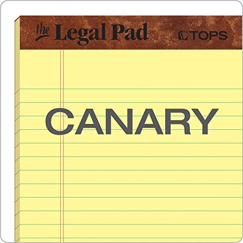 TOPS The Legal Pad Writing Pads, 5" x 8", Jr. Legal Rule, Canary Paper, 50 Sheets, 5 Pack (75017) - Image 5
