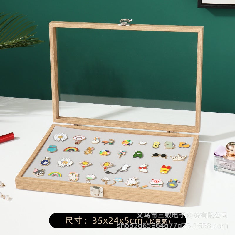 Metal Badge Storage Box Transparent Dustproof Cartoon Medal Jewelry Box Large Capacity Brooch Medal Display Box - Image 1