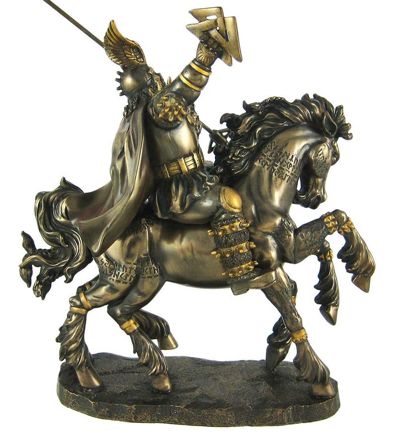 Pacific Giftware Norse God Odin Bronze Finish Statue Pagan Viking - Image 3