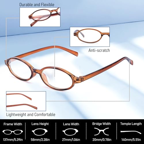 SODQW Fashion Fake Glasses Oval Y2k Eyewear Frame Anti Blue Light Trendy Glasses for Women Clear Cosplay Glasses - Image 4