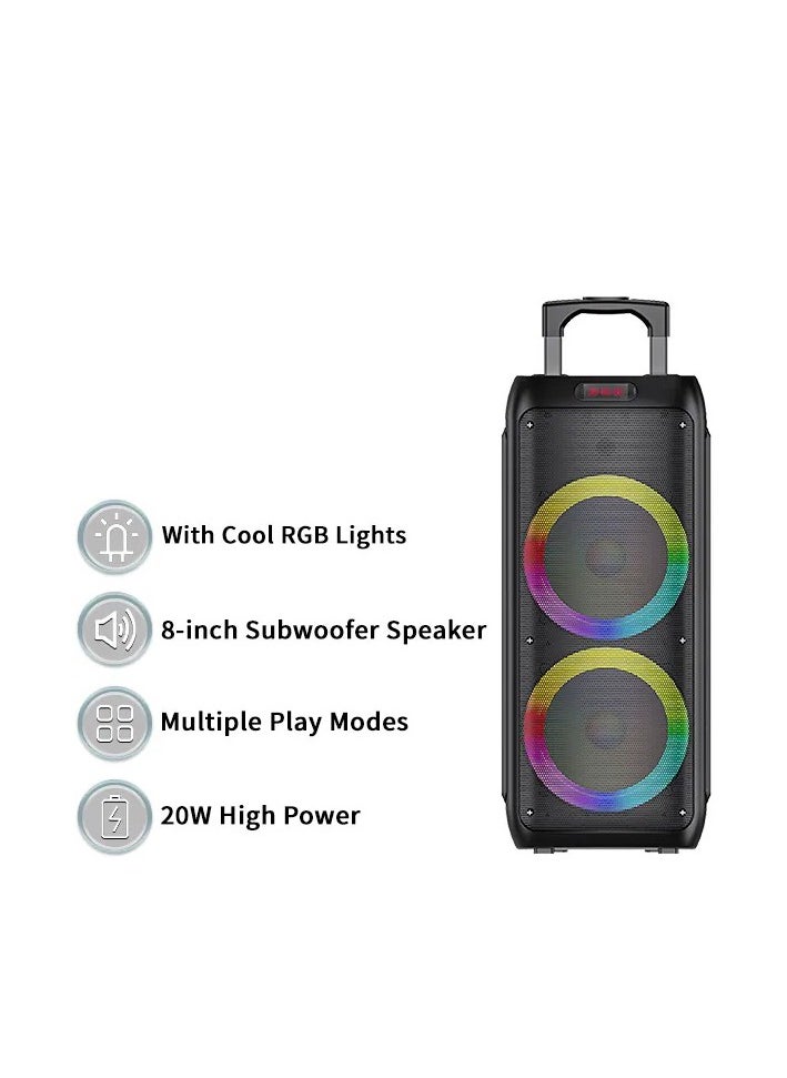 Generic - Portable Wireless Speaker ModelPART BOX310 - 3600mAh Rechargeable Battery, Bluetooth, Dynamic Lighting, Transport Wheels - Image 1