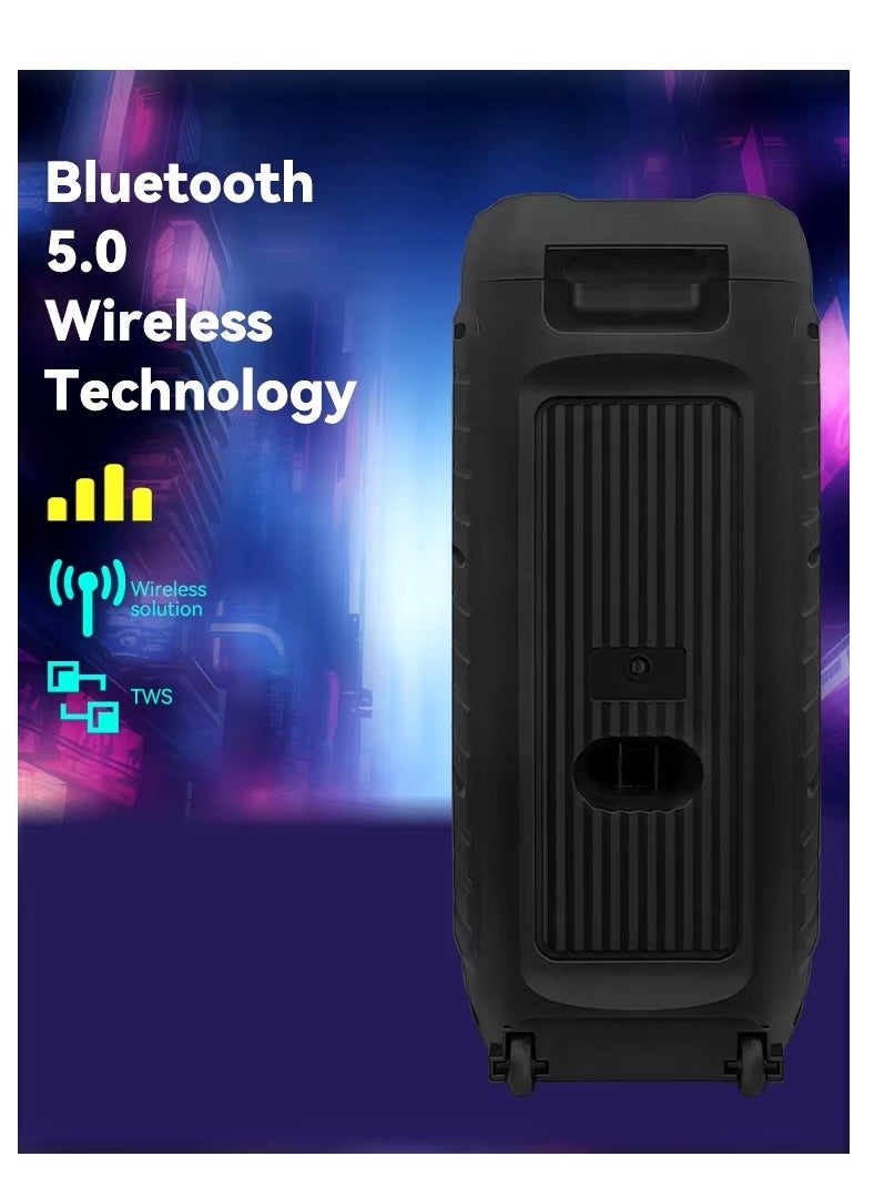 Generic - Portable Wireless Speaker ModelPART BOX310 - 3600mAh Rechargeable Battery, Bluetooth, Dynamic Lighting, Transport Wheels - Image 1