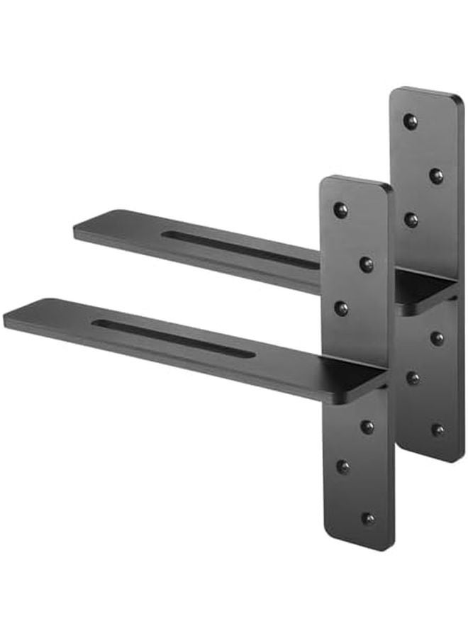 Heavy Duty 14 Inch Floating Shelf Brackets 2 Pack T Shaped Steel Concealed Supports - Image 2
