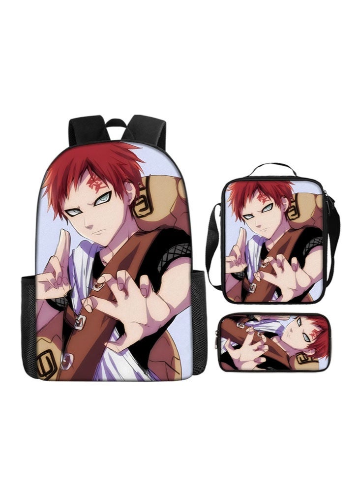 ناروتو على ظهره مقلمة حقيبة ثلاثة قطعة دعوى الرجال والنساء الترفيه الرياضة حقيبة السفر طالب حقيبة المدرسة - Image 1