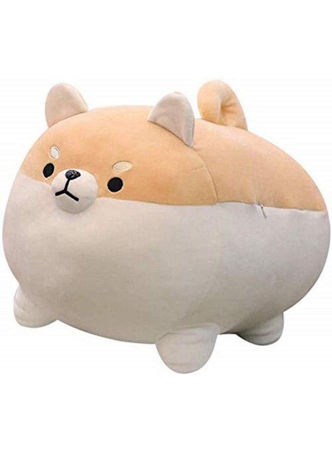 AVSHUB Soft Toy Shiba Inu Dog Skin Friendly Ultra Soft Cute Soft Stuffed Toy For Girlfriend Kids Gift Peach And White 12 Inches - Image 1
