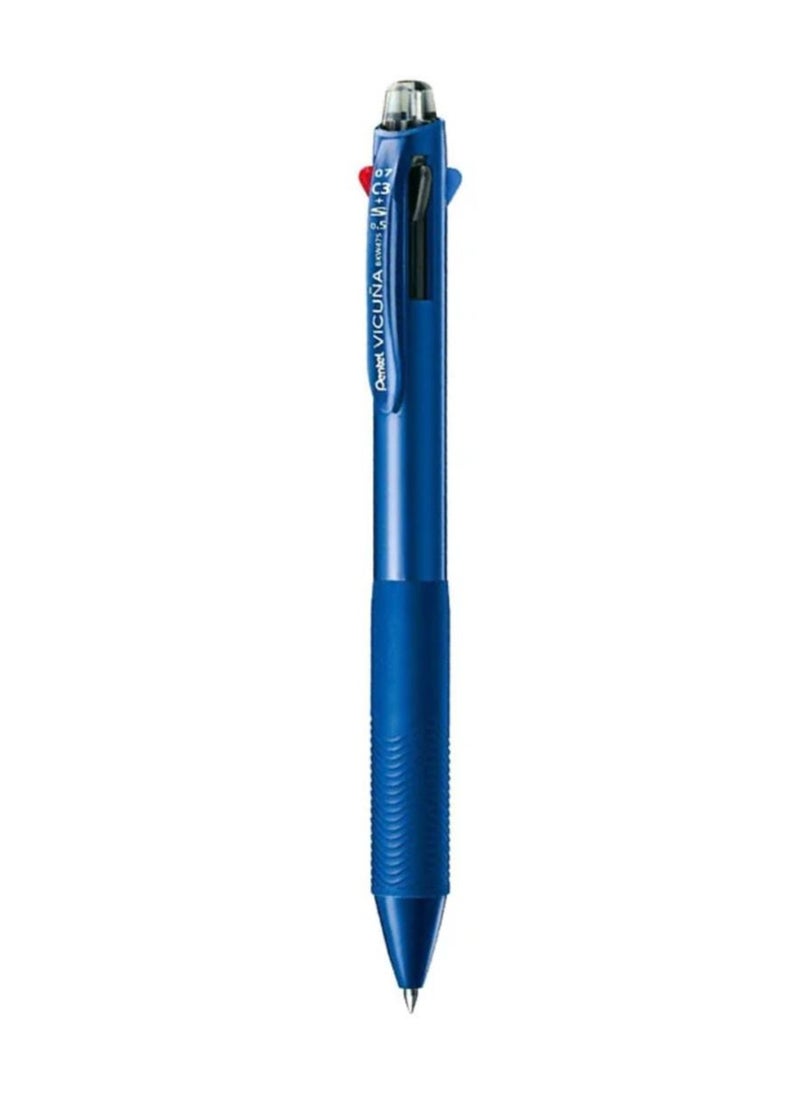 Pentel Vicuna Multi Function Pen With 3 Color And Mechanical Pencil Blue 