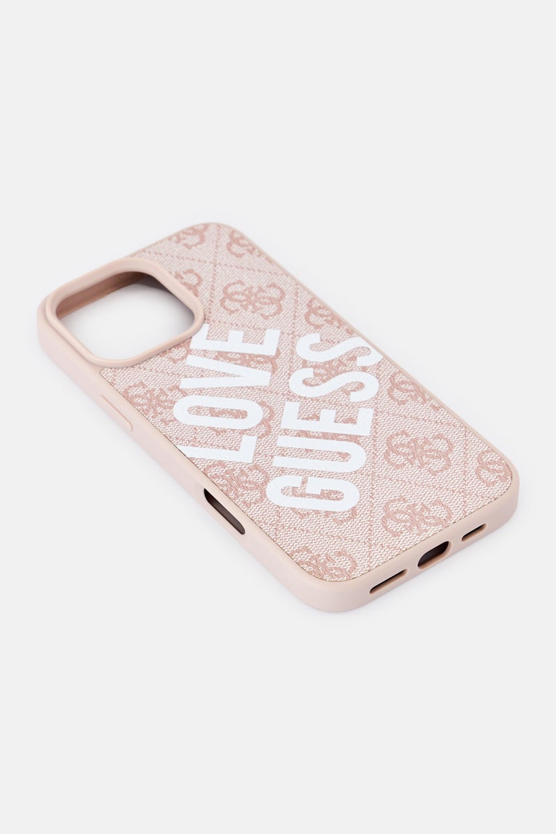 GUESS iPhone 16 Pro Max Brand Logo Protective Case, Pink - Image 4