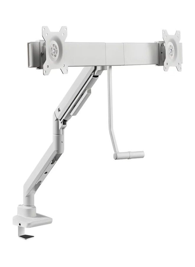 سكيل تك ذراع شاشة مزدوج SH69 C022UC مثبت على المكتب مزود بنابض غازي مع منافذ USB-A/USB-C لشاشات مقاس 17-32 بوصة، ومتوافق مع معايير VESA 100x100، وسعة تحميل 9 كجم - أسود - Image 1