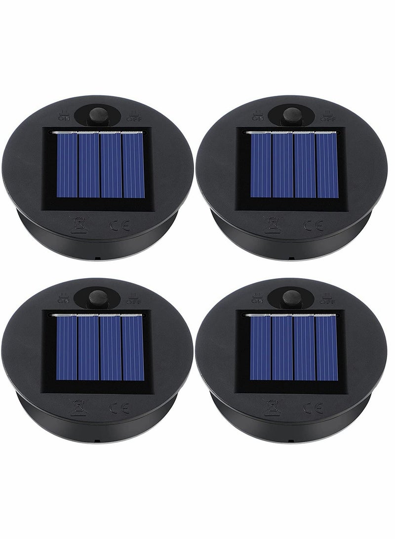 SYOSI Light, Replacement Solar Light Tops, Outdoor Hanging Lantern Light, Round Solar Lights, Waterproof Decorative, for Outdoor Hanging Lanterns Garden Patio Lighting, Warm Light, 4 Pieces - Image 1