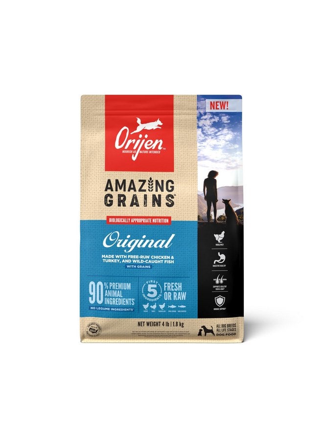 اورجين طعام الكلاب الجاف الأصلي من ORIJEN Amazing Grains، طعام الكلاب عالي البروتين، مكونات طازجة أو خام - Image 1
