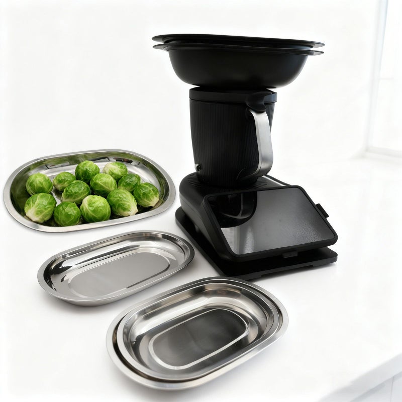 Stainless Steel 25cm Steaming Tray for Thermomix Varoma Multi Purpose Kitchen Accessory - Image 1