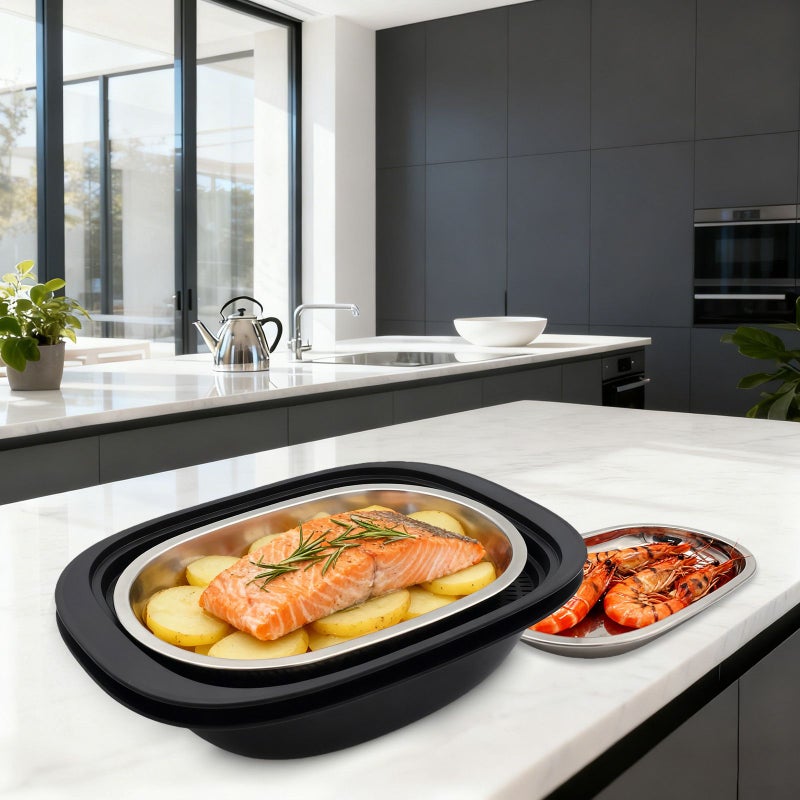 Stainless Steel 25cm Steaming Tray for Thermomix Varoma Multi Purpose Kitchen Accessory - Image 5