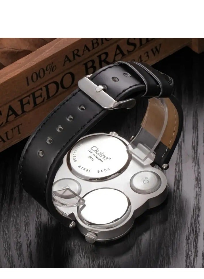 أولم الرياضة في الهواء الطلق الرجال الكبيرة رقم الكوارتز ساعة مع الحزام والبوصلة، شاشة كبيرة التناظرية، حالة الفولاذ المقاوم للصدأ، وظيفة التاريخ، الحركة الإلكترونية، التخييم ساعة - Image 4