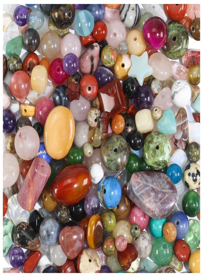 Clearain Beads for Jewelry Making, 450pcs Mixed Natural Stone Beads Bulk for DIY Bracelet Earrings Necklace Multicolor Cris Beads - Image 1