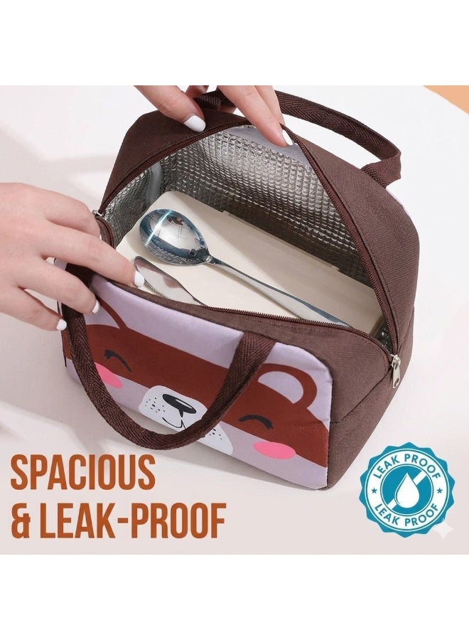 FALMER Cute Cartoon Insulated Lunch Bag – Reusable Thermal Food Storage Bag with Double Insulation System (Keeps Food Hot or Cold for 4–5 Hours) – Waterproof and Leakproof Lunch Tote with Aluminum Foil Lining, Odor Resistant and Easy to Clean – Ideal for School, College, Work, Travel, Picnic, Beach, and Daily Use for Men, Women, and Kids - Image 5